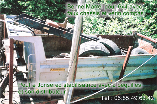 Benne Marrel pour 6x4 avec faux chassis et vérin compas